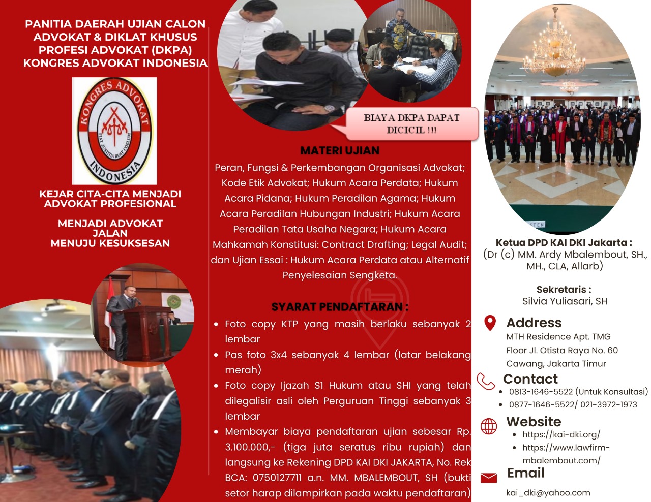 KAI DKI Jakarta Resmi Buka Pendaftaran Ujian Calon Advoka...