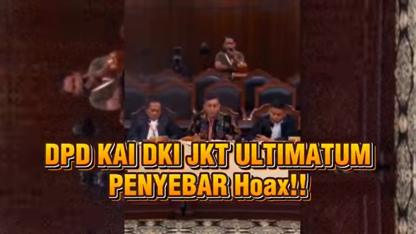 DPD KAI DKI JKT ultimatum penyebar Hoax!